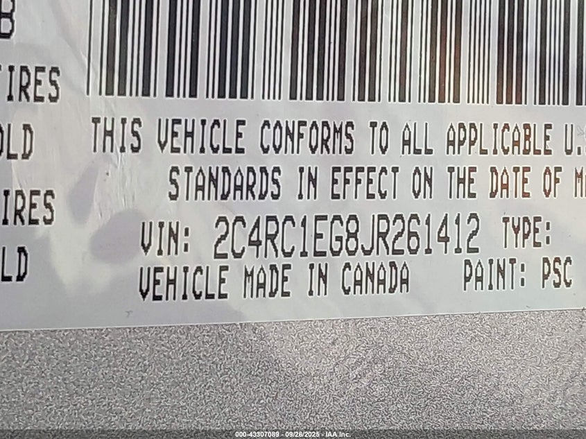 2018 Chrysler Pacifica Touring L Plus VIN: 2C4RC1EG8JR261412 Lot: 43307089