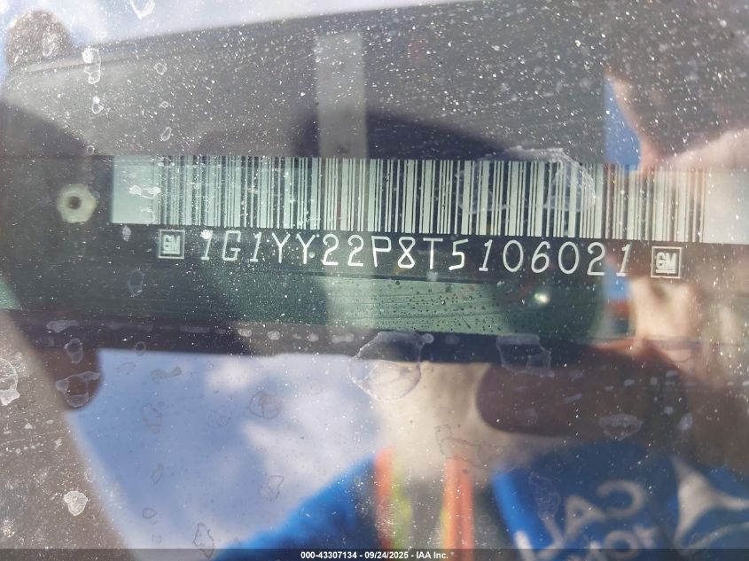 1996 Chevrolet Corvette VIN: 1G1YY22P8T5106021 Lot: 43307134