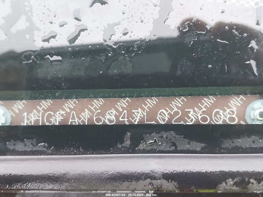 2007 Honda Civic Ex VIN: 1HGFA16847L023608 Lot: 43307142