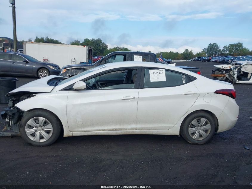 2016 Hyundai Elantra Se VIN: 5NPDH4AE4GH746511 Lot: 43307147