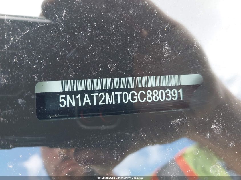 2016 Nissan Rogue S/Sl/Sv VIN: 5N1AT2MT0GC880391 Lot: 43307543