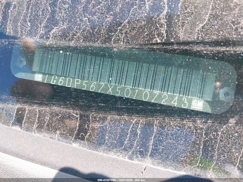 2005 Cadillac Cts Standard VIN: 1G6DP567X50107243 Lot: 43307868