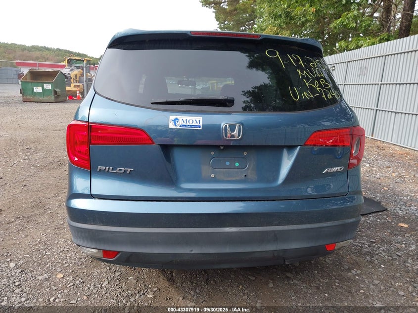 2018 Honda Pilot Ex-L VIN: 5FNYF6H50JB027240 Lot: 43307919