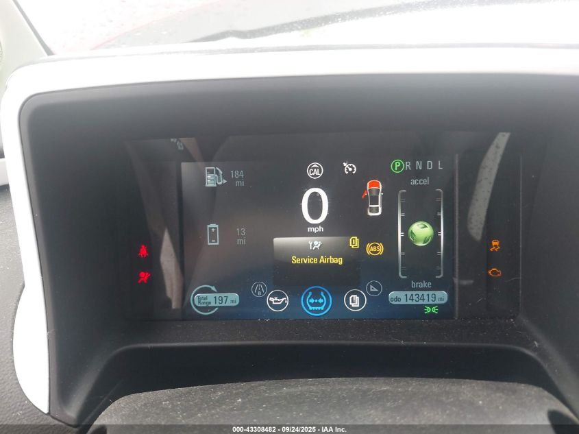 2012 Chevrolet Volt VIN: 1G1RB6E4XCU123925 Lot: 43308482