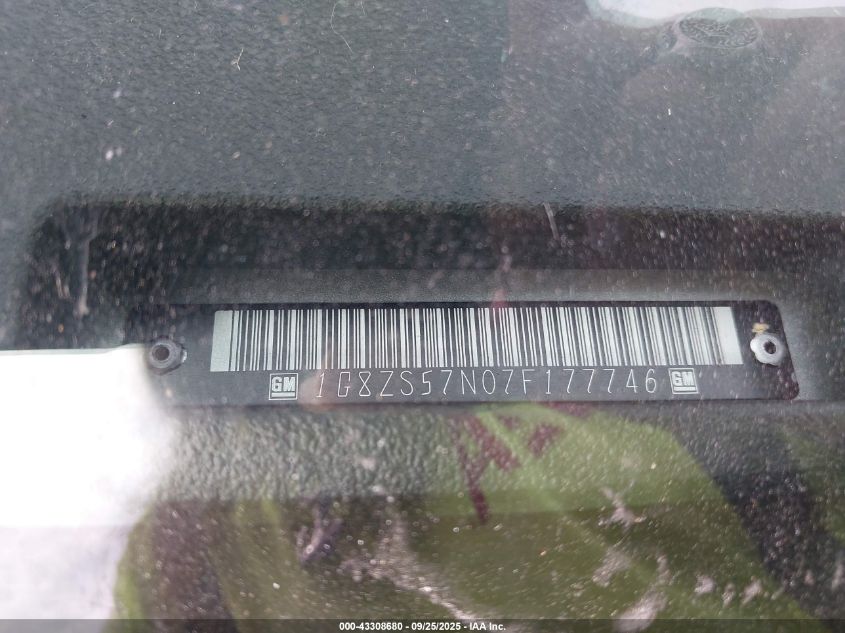2007 Saturn Aura Xe VIN: 1G8ZS57N07F177746 Lot: 43308680
