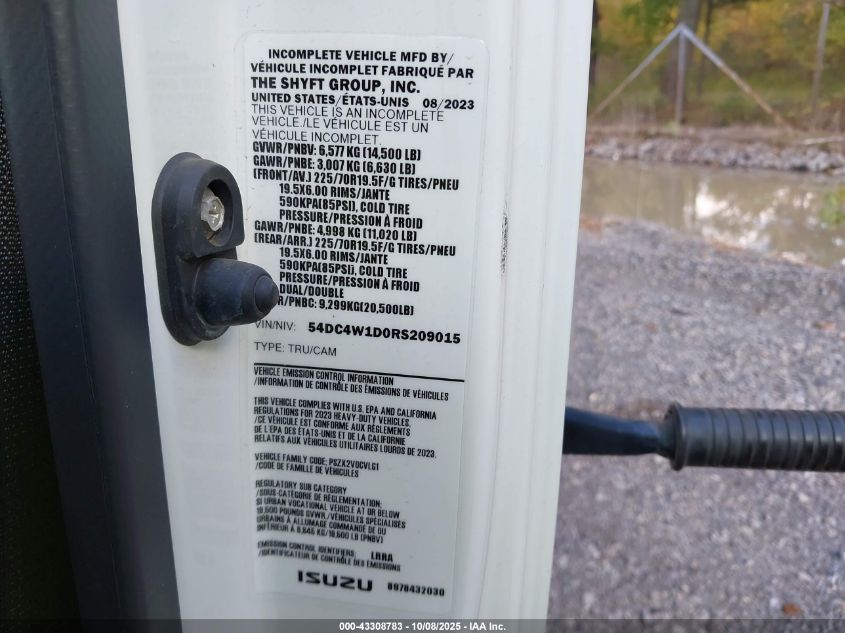 2024 Isuzu Npr Hd VIN: 54DC4W1D0RS209015 Lot: 43308783