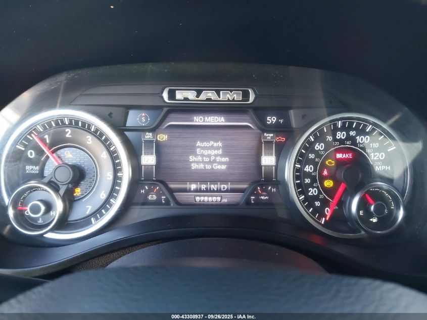 2019 Ram 1500 Big Horn/Lone Star 4X4 5'7 Box VIN: 1C6RRFFG5KN736465 Lot: 43308937