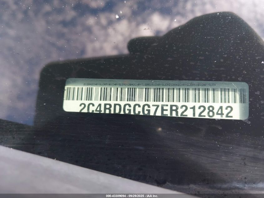 2014 Dodge Grand Caravan Sxt VIN: 2C4RDGCG7ER212842 Lot: 43309094