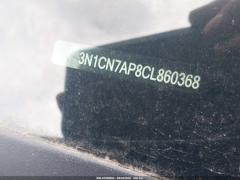 2012 Nissan Versa 1.6 Sl VIN: 3N1CN7AP8CL860368 Lot: 43309284