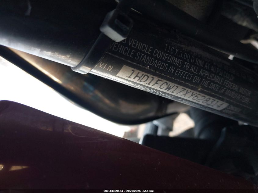 1999 Harley-Davidson Flhtcui VIN: 1HD1FCW17XY628314 Lot: 43309574