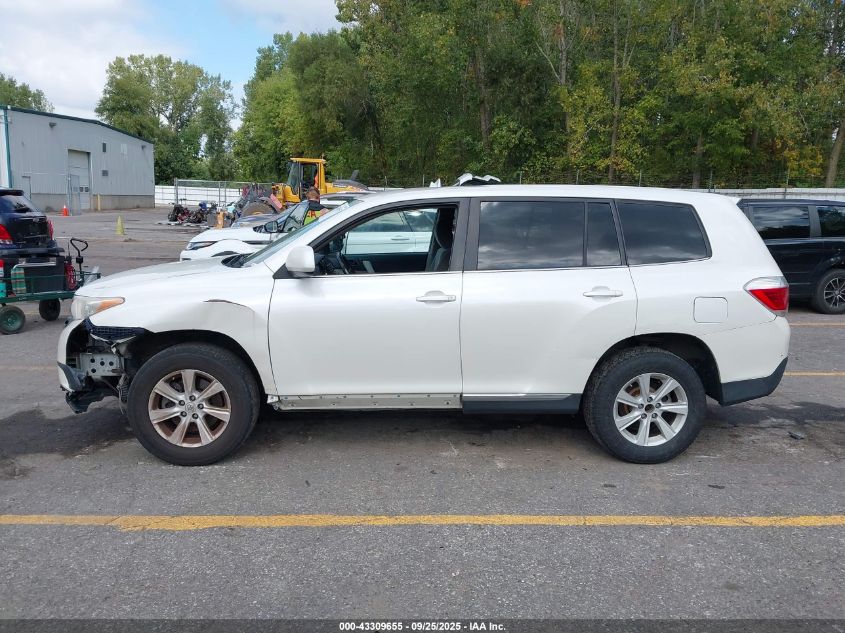 2013 Toyota Highlander Base V6 VIN: 5TDBK3EH0DS225394 Lot: 43309655