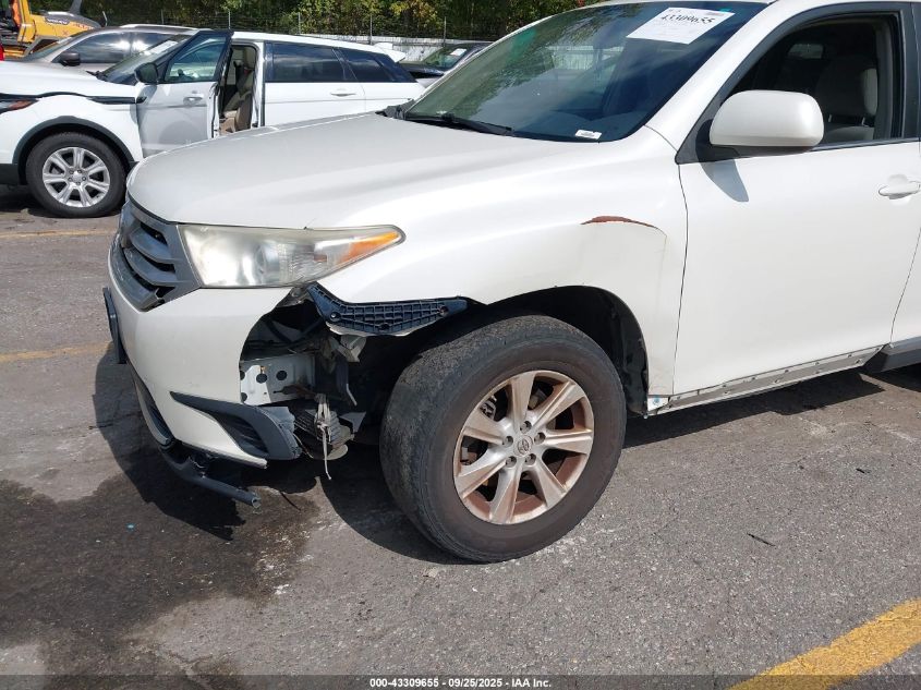 2013 Toyota Highlander Base V6 VIN: 5TDBK3EH0DS225394 Lot: 43309655