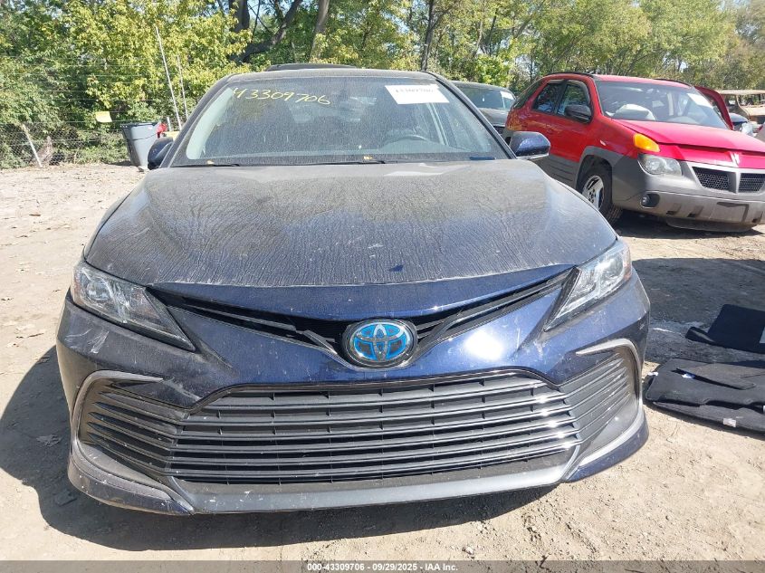 2022 Toyota Camry Le Hybrid VIN: 4T1C31AK2NU043017 Lot: 43309706