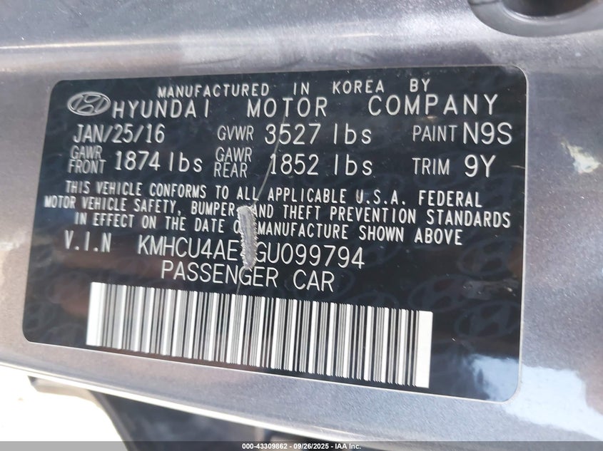 2016 HYUNDAI ACCENT SE - KMHCU4AE4GU099794