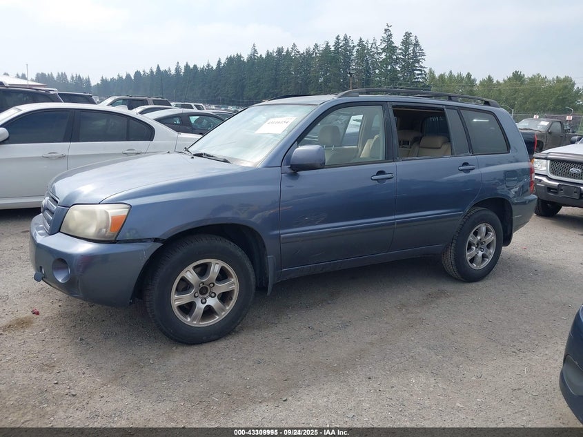 2006 Toyota Highlander V6 blue other gasoline JTEDP21A960103468 photo #3