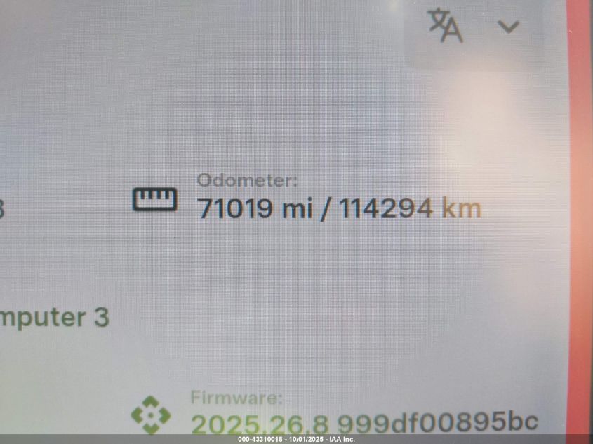 2018 Tesla Model 3 Long Range/Mid Range VIN: 5YJ3E1EA8JF041873 Lot: 43310018