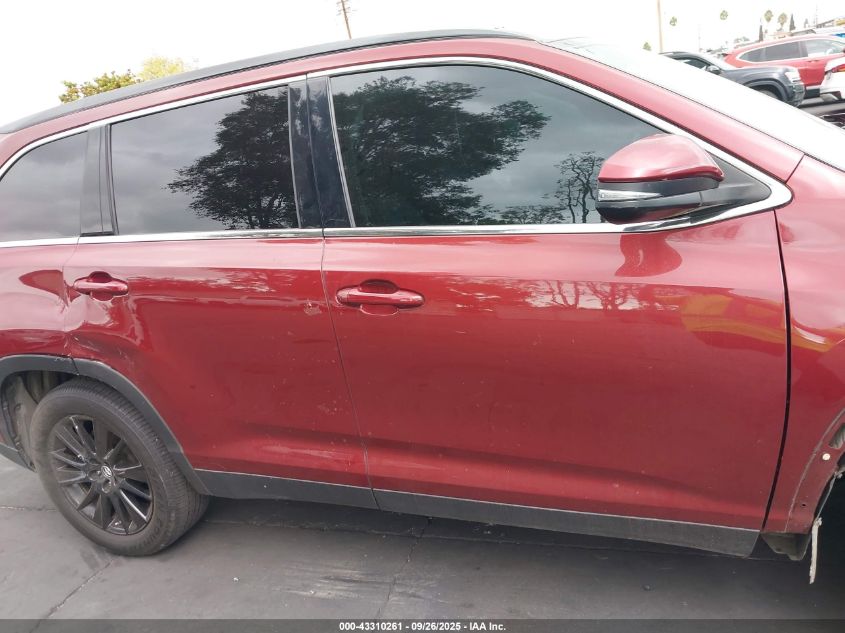 2019 Toyota Highlander Se VIN: 5TDKZRFH7KS348958 Lot: 43310261