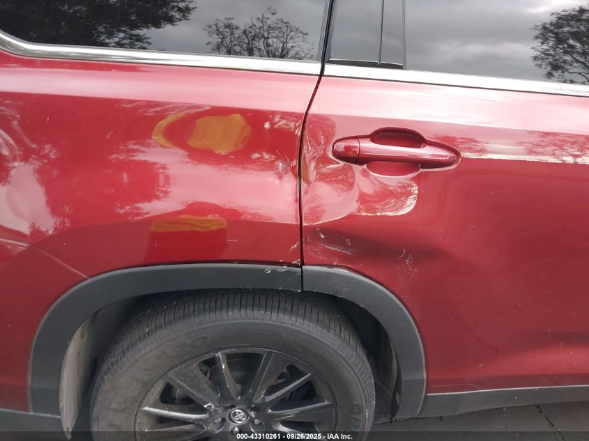 2019 Toyota Highlander Se VIN: 5TDKZRFH7KS348958 Lot: 43310261