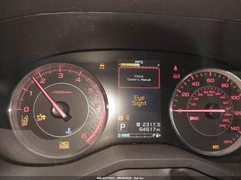 2019 Subaru Impreza 2.0I Sport VIN: 4S3GKAM67K3620357 Lot: 43310527