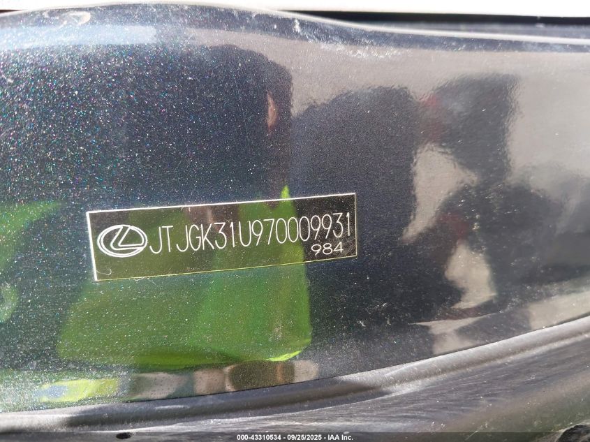 2007 Lexus Rx 350 VIN: JTJGK31U970009931 Lot: 43310534