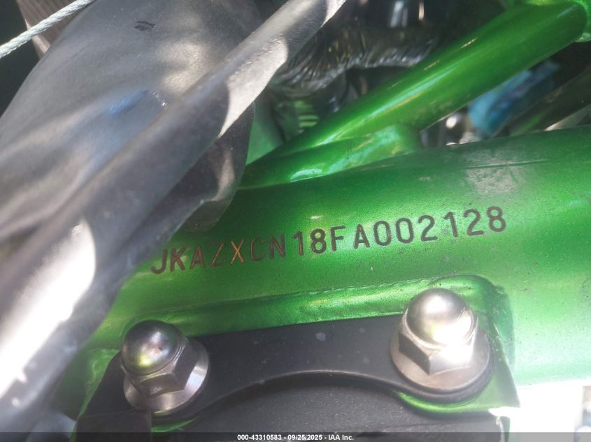 2015 Kawasaki Zx1000 N VIN: JKAZXCN18FA002128 Lot: 43310583