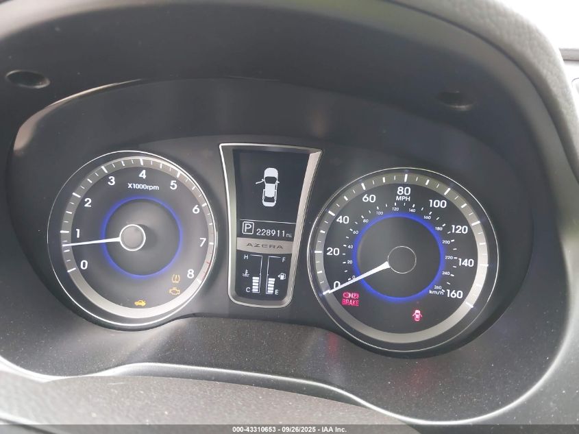 2013 Hyundai Azera VIN: KMHFH4JG9DA247602 Lot: 43310653