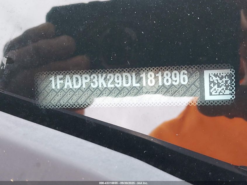 2013 Ford Focus Se VIN: 1FADP3K29DL181896 Lot: 43310855