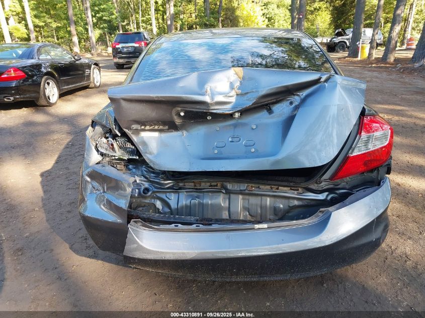 2012 Honda Civic Lx VIN: 19XFB2F5XCE092295 Lot: 43310891