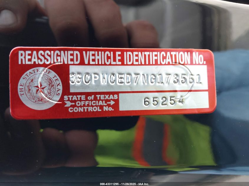 2022 Chevrolet Silverado 1500 Ltd 2Wd Short Bed Lt VIN: 3GCPWCED7NG173561 Lot: 43311295