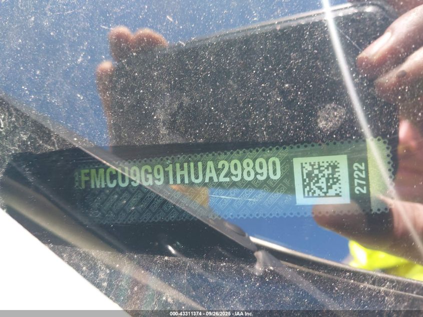 2017 Ford Escape Se VIN: 1FMCU9G91HUA29890 Lot: 43311374