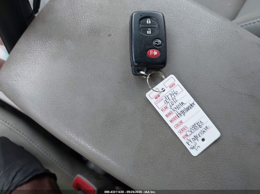 2012 Toyota Highlander Limited V6 VIN: 5TDYK3EH6CS088180 Lot: 43311438