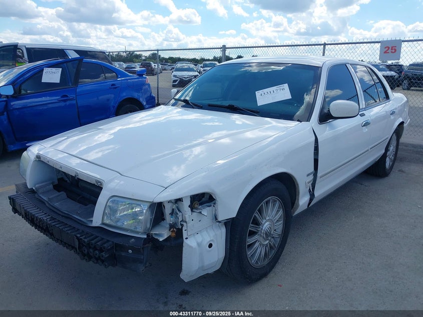 2009 Mercury Grand Marquis Ls (Fleet Only) white sedan flexible 2MEHM75V09X626455 photo #3