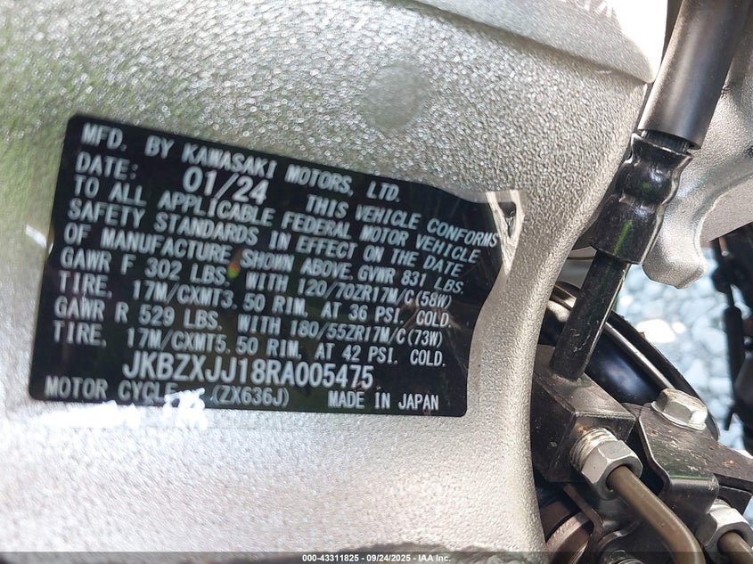 JKBZXJJ18RA005475 2024 KAWASAKI ZX photo no. 10