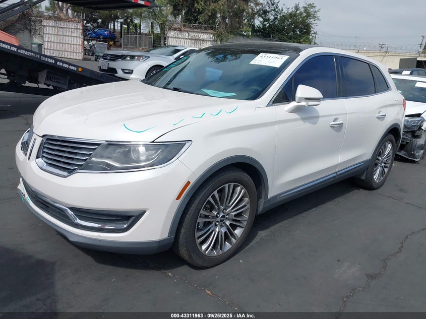 Vin: 2lmtj6lp3gbl74908, lot: 43806609, lincoln mkx reserve 20162