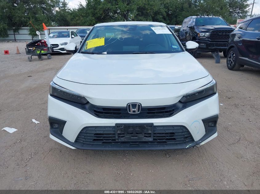 2022 Honda Civic Touring VIN: 2HGFE1F98NH301921 Lot: 43311995