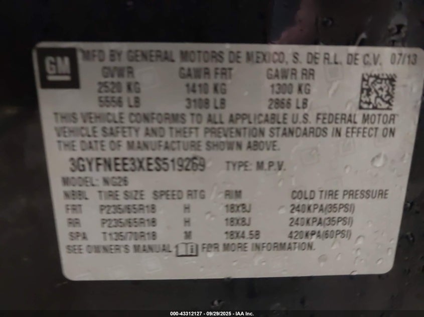 2014 CADILLAC SRX LUXURY COLLECTION - 3GYFNEE3XES519269