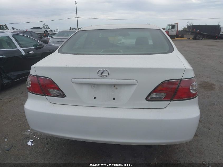 2004 Lexus Es 330 VIN: JTHBA30G445007299 Lot: 43312328