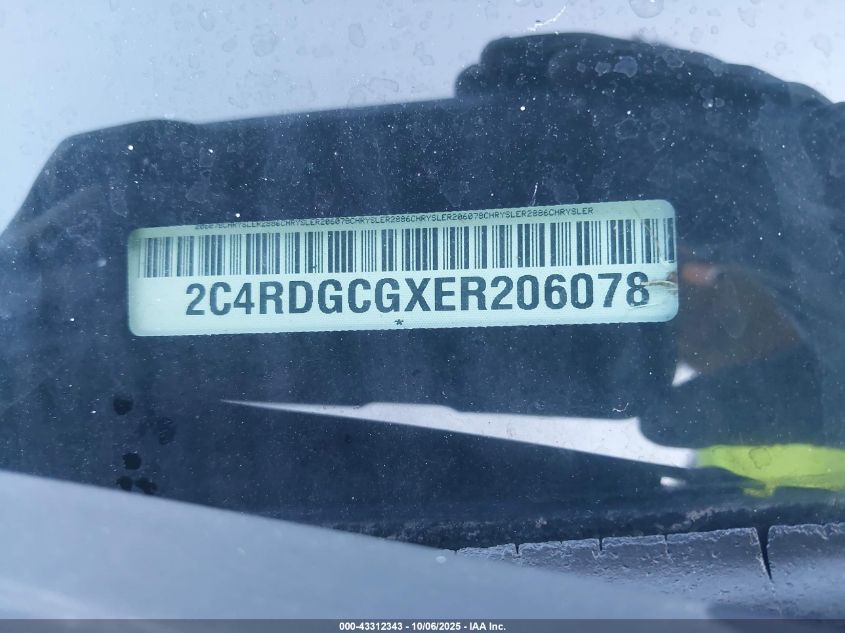 2014 Dodge Grand Caravan Sxt VIN: 2C4RDGCGXER206078 Lot: 43312343