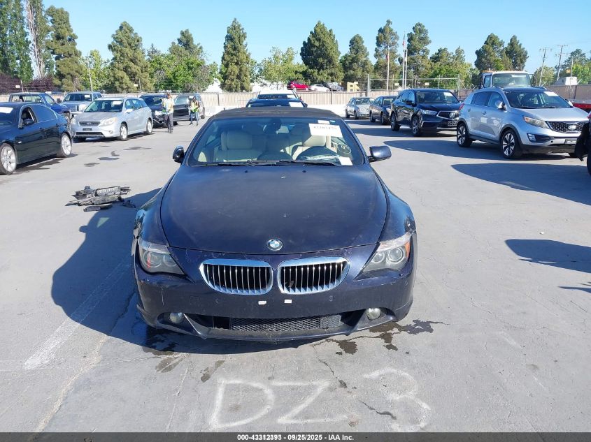 2006 BMW 650I VIN: WBAEK13436CN76285 Lot: 43312393