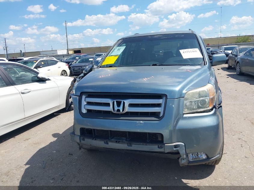2006 Honda Pilot Ex VIN: 2HKYF18476H555537 Lot: 43312468