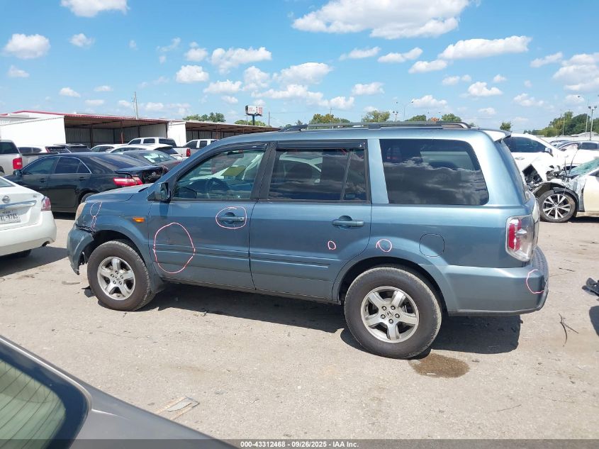 2006 Honda Pilot Ex VIN: 2HKYF18476H555537 Lot: 43312468