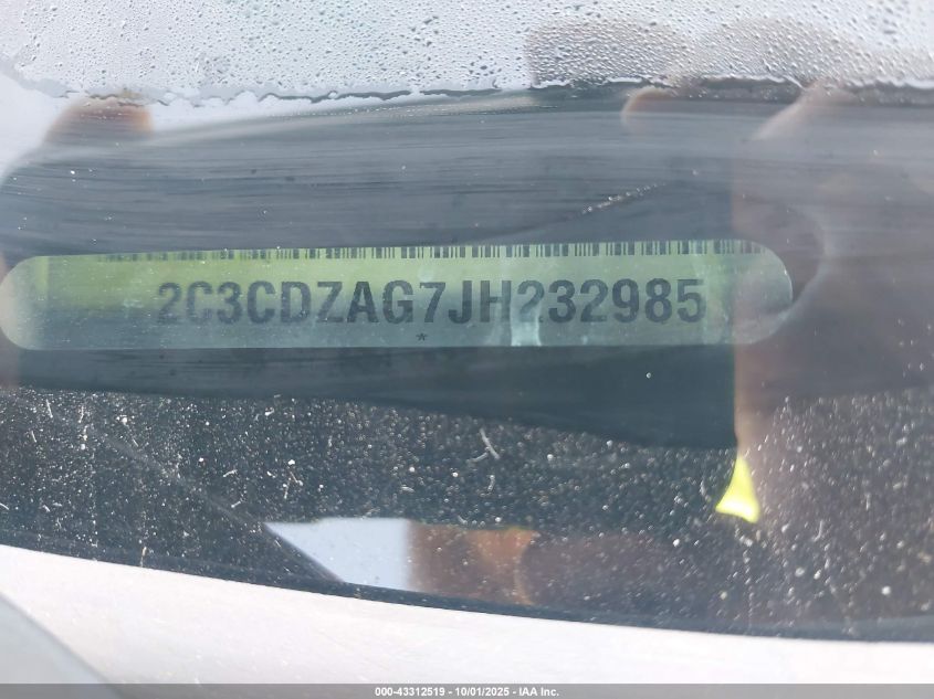 2018 Dodge Challenger Sxt VIN: 2C3CDZAG7JH232985 Lot: 43312519