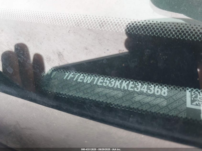 2019 Ford F-150 Xl VIN: 1FTEW1E53KKE34368 Lot: 43312829