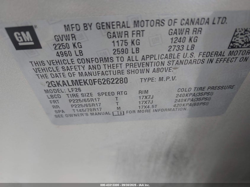 2015 GMC TERRAIN SLE-1 - 2GKALMEK0F6262280