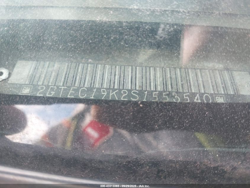 1995 GMC Sierra C1500 VIN: 2GTEC19K2S1553540 Lot: 43313365