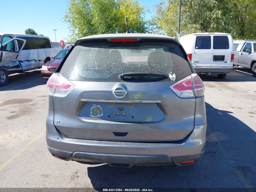 2016 Nissan Rogue S/Sl/Sv VIN: KNMAT2MV7GP666383 Lot: 43313384