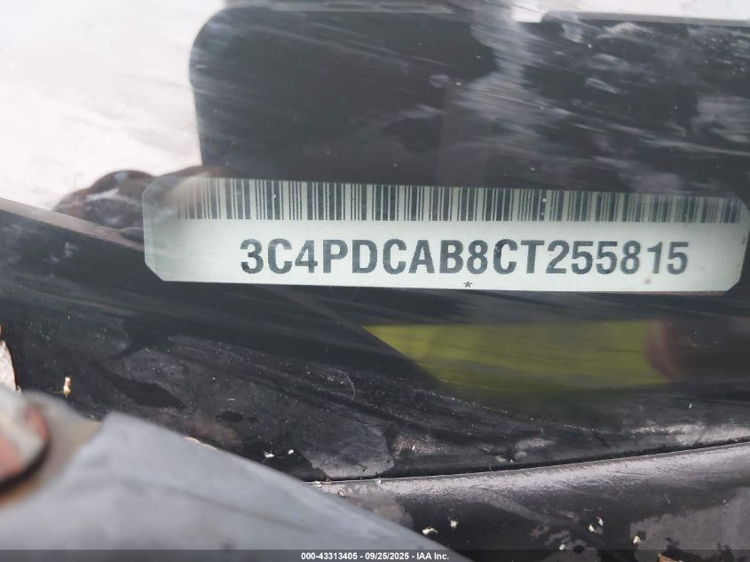 2012 Dodge Journey Se/Avp VIN: 3C4PDCAB8CT255815 Lot: 43313405