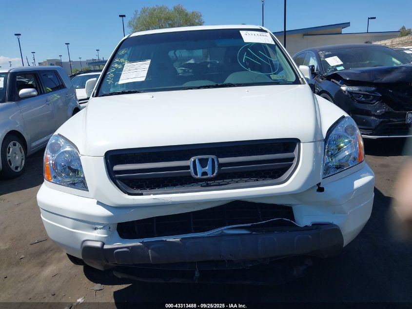 2005 Honda Pilot Ex-L VIN: 5FNYF185X5B040733 Lot: 43313488