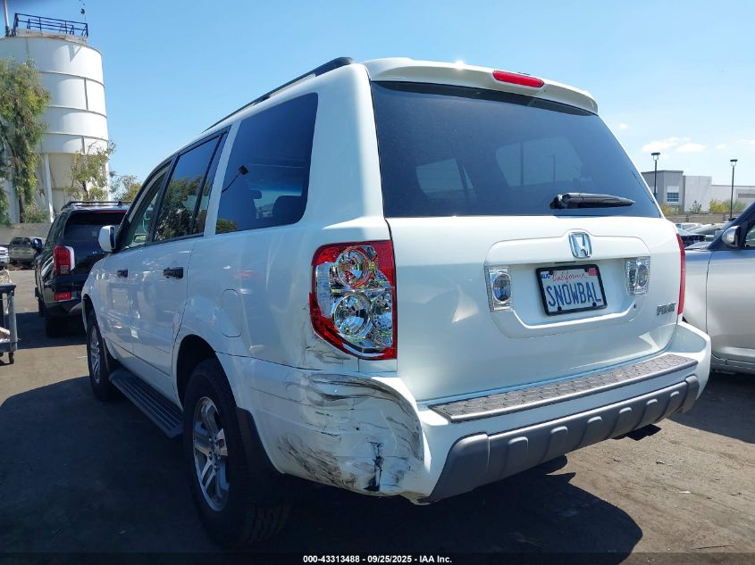 2005 Honda Pilot Ex-L VIN: 5FNYF185X5B040733 Lot: 43313488