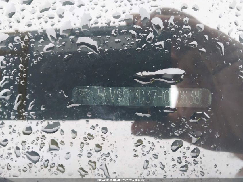 2007 Hyundai Santa Fe Gls VIN: 5NMSG13D37H080638 Lot: 43313518